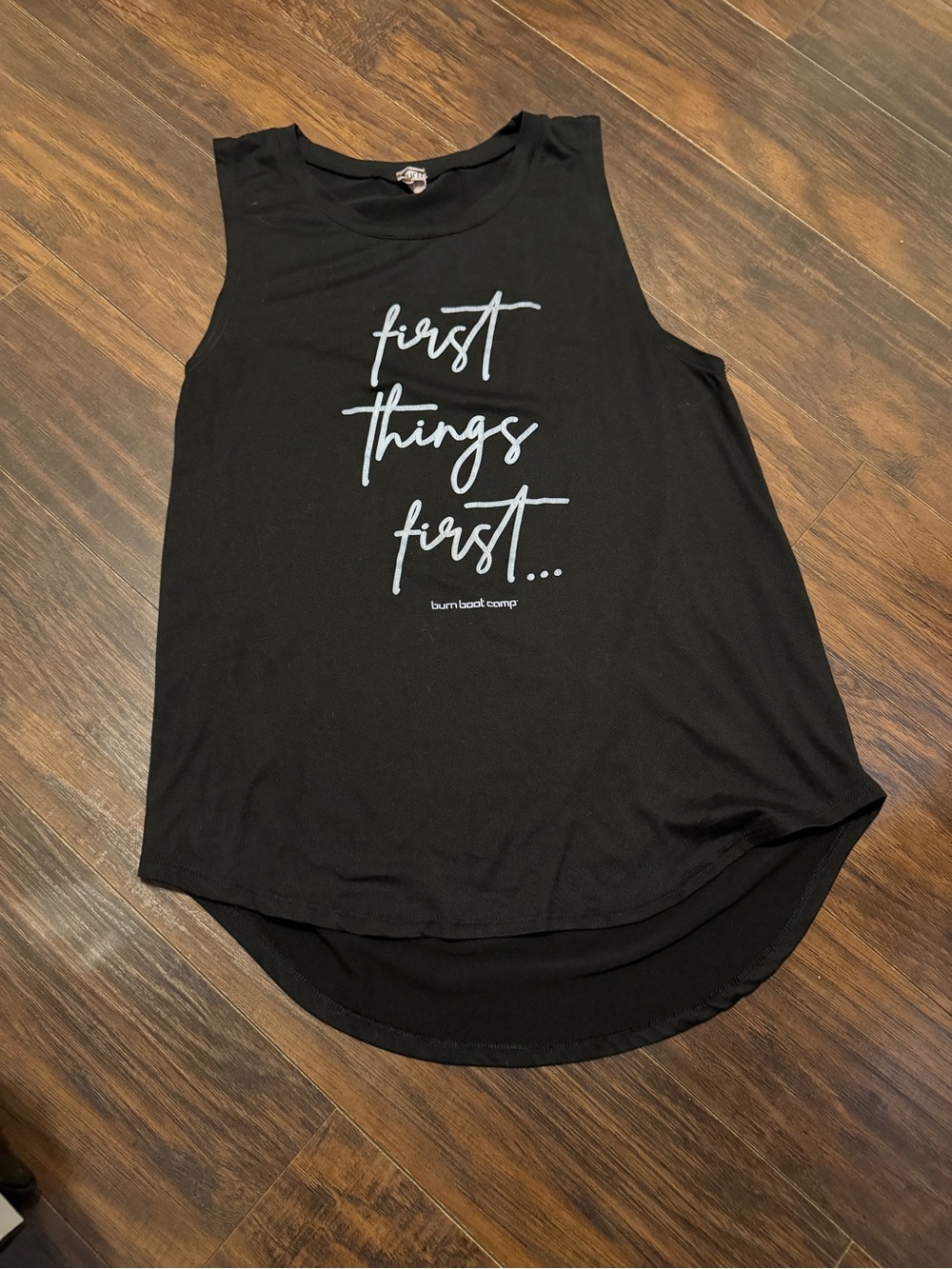 Burn Boot Camp 'First Things First' Black Muscle Tank